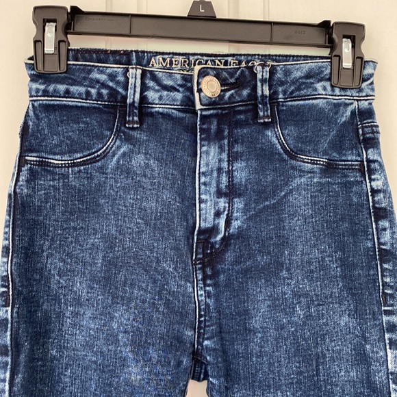 American Eagle Super Stretch Sky High - High Rise Dark Wash Denim Jeggings Jeans - Picture 7 of 12